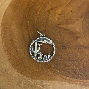 RETIRED James Avery Desert Landscape Charm, Sterling Silver